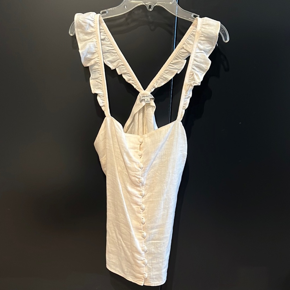 Madewell Linen Top with faux buttons. Size 00